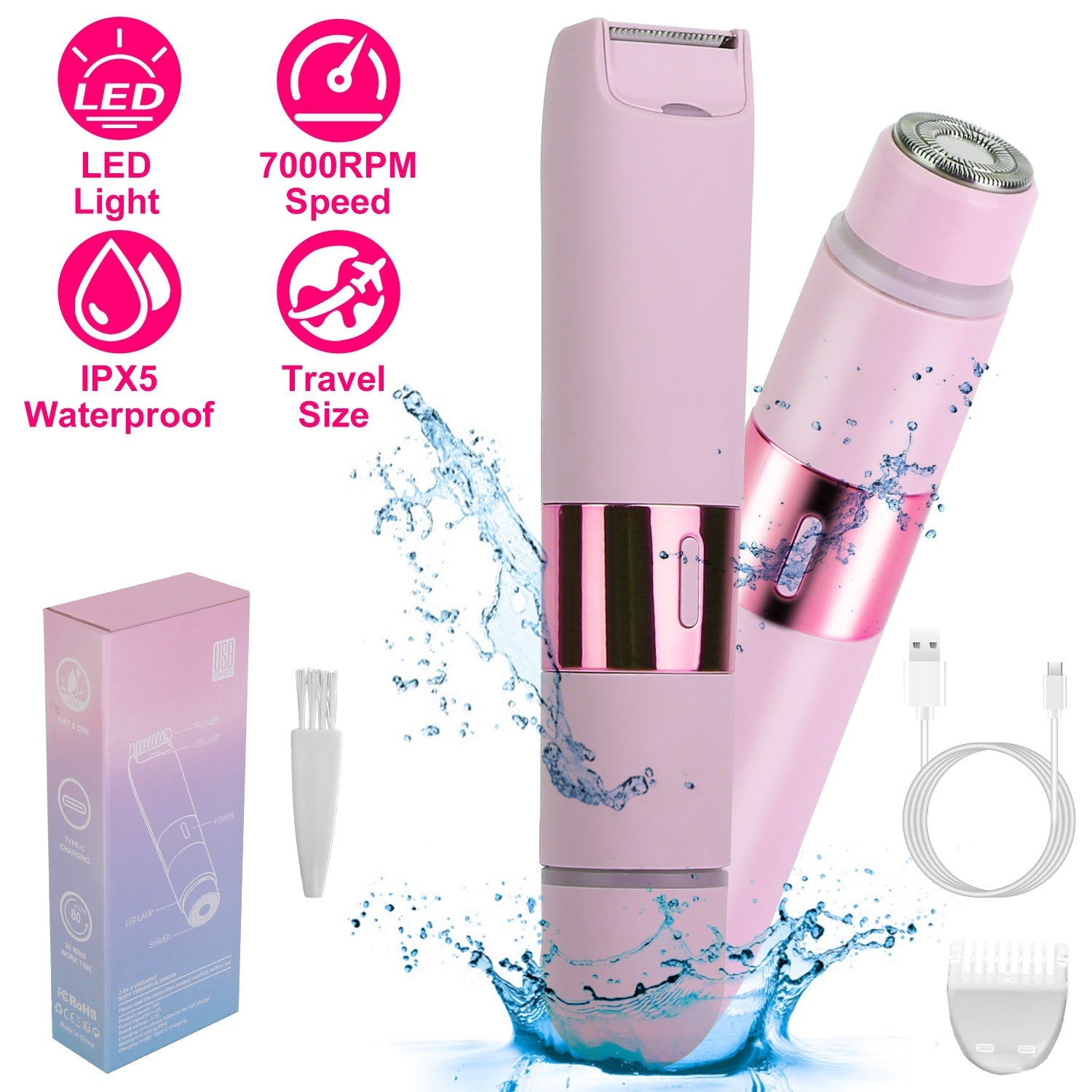 Cordless Waterproof Body Shaver for Women